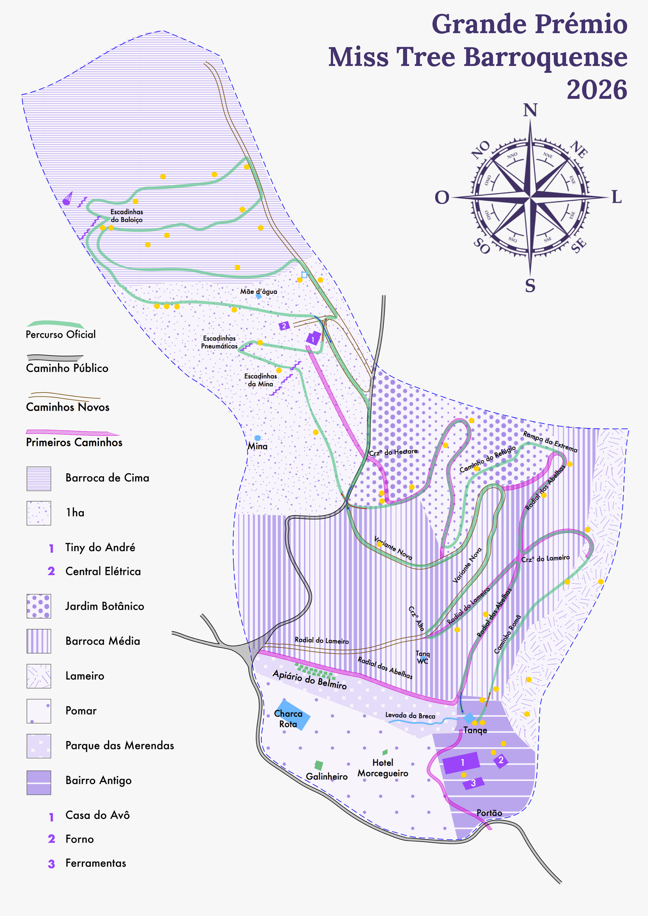 Mapa da Barroca Funda - Grande Prémio Miss Tree Barroquense 2026